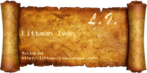 Littman Iván névjegykártya